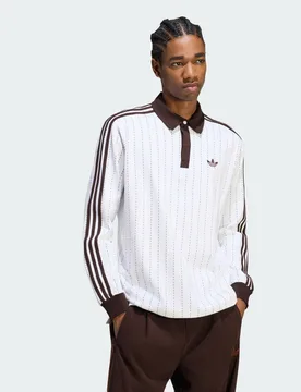 POLO PINSTRIPES LONGSLEEVE XL White - Adidas - FashionsVida