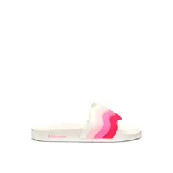 Ciabatte 1908 Curly Padded Stripes White / Pink EU 35