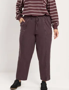 Women's Chambray Barrel Trousers in Purple Size: 22-24 - Purple - Size: 22-24 - Yours - FashionsVida