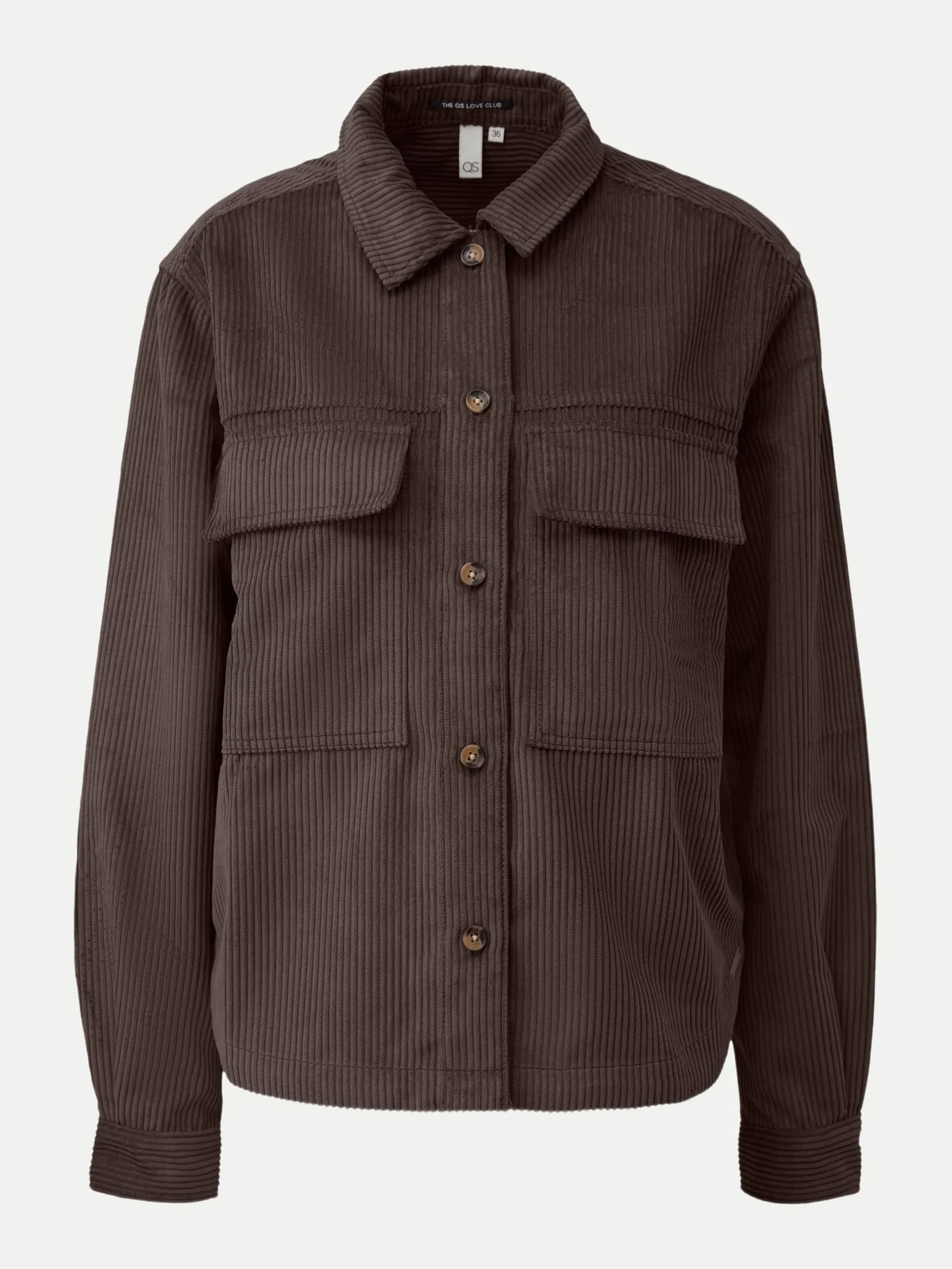 Cord-Bluse mit aufgesetzten Taschen Braun 38 - Q/S designed by - FashionsVida