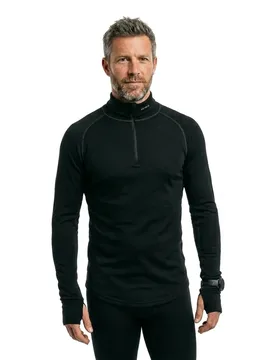 T-shirt à Manches Longues Avec Demi-zip Expedition Merino 235 Black L - Devold Of Norway - FashionsVida