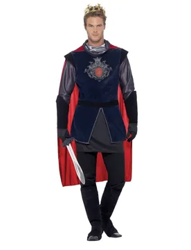 Mittelalterlicher König Deluxe Kostüm schwarz-silber-rot - RUBIES NL - FashionsVida