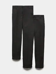Pack Boys' Slim Leg School Trousers (2-18 Yrs) Charcoal male