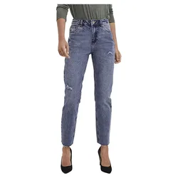 Jeans A Vita Alta Brenda Straight Fit Medium Blue Denim 29