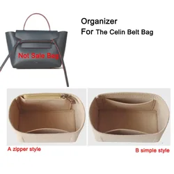 Organizer Insert Fit For Celin e Belt Bag Nano Micro Mini Size,Felt Bags Liner , Handbag Tote Keep Shaper , Inner Purse