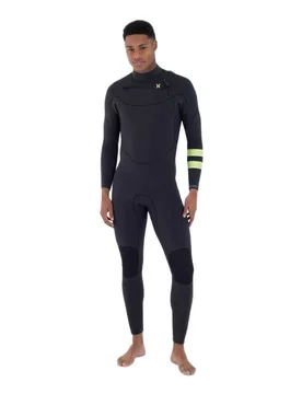 Combinaison En Néoprène à Manches Longues Avec Fermeture éclair Sur La Poitrine Plus 4/3 Mm Fs Black / Lemon LS - Hurley - FashionsVida