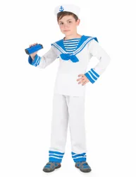 Kleiner Matrose Kinderkostüm blau-weiss
