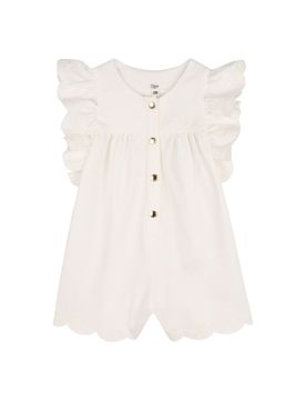 Chloé Mini Cotton Short Overalls for Baby Girls