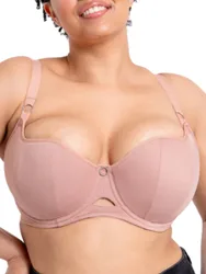 Womens Boost Me Up Balcony Bra - Beige Polyamide - Size 34e
