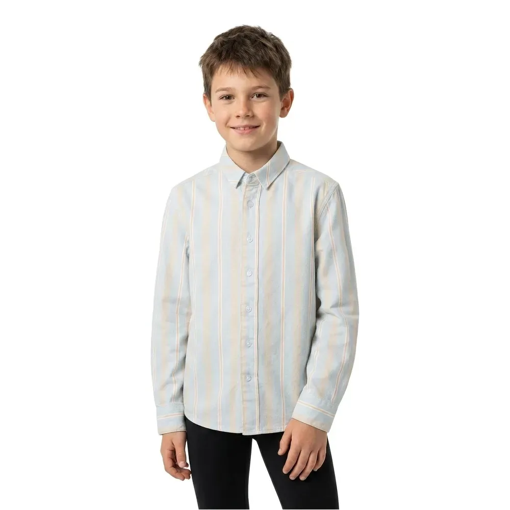 Chemise à Manches Longues 1033180 Blue Multicolor Stripe 176 cm Garçon - Tom tailor - FashionsVida