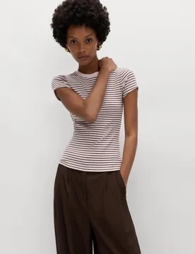 Cotton Rich Premium T-Shirt Pink Mix female - M&S - FashionsVida