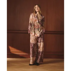 Pantalón ancho de mujer patchwork