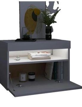 Table De Chevet Avec Lumières Led Blanc 60x35x40 Cm Einheitsgrösse