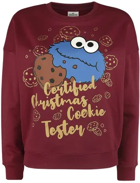 Weihnachtspullover - Christmas Cookie - S bis XXL - für Damen - Größe XXL - rot - EMP exklusives Merchandise! - Frauen - female - Sesamstraße - FashionsVida