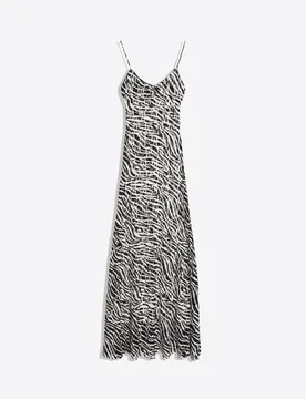 Robe Midi À Bretelles Imprimée Xs Blanc Cassé - Bershka - FashionsVida
