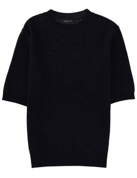 Sequin Short Sleeve Crew Neck Sweater