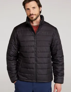 Deaks' Mens Padded Jacket With Zipped Pockets Water Resistant Coat Black - Size 2xl - Mountain Warehouse - FashionsVida