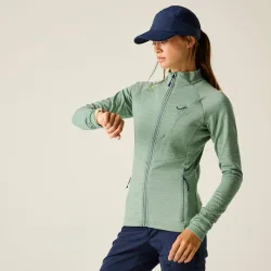 Emerging III Textured Full Zip Stretch Midlayer Sweatshirt - Pale Green - Size: 8
