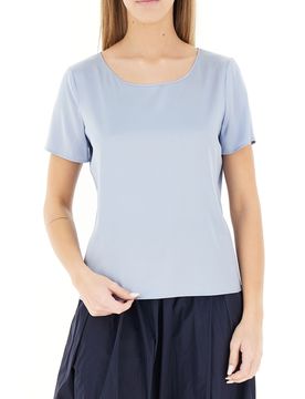 Blusa in satin AZZURRO POLVERE 46