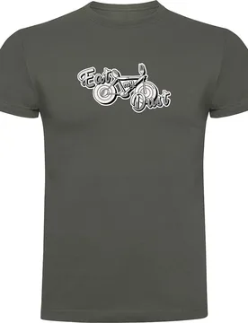 Maglietta A Maniche Corte Eat My Dust Dark Army Green - Kruskis - FashionsVida