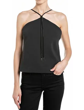 Top de mujer de tirante fino con cuello halter - Replay - FashionsVida