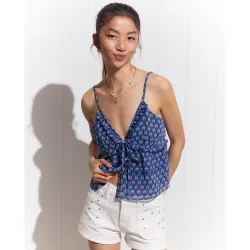 Top lazos chifon print