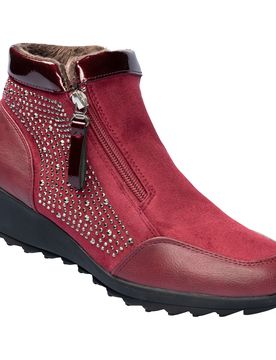 Stiefelette "Rita" mit Reißverschluss, gefüttert 37 rot