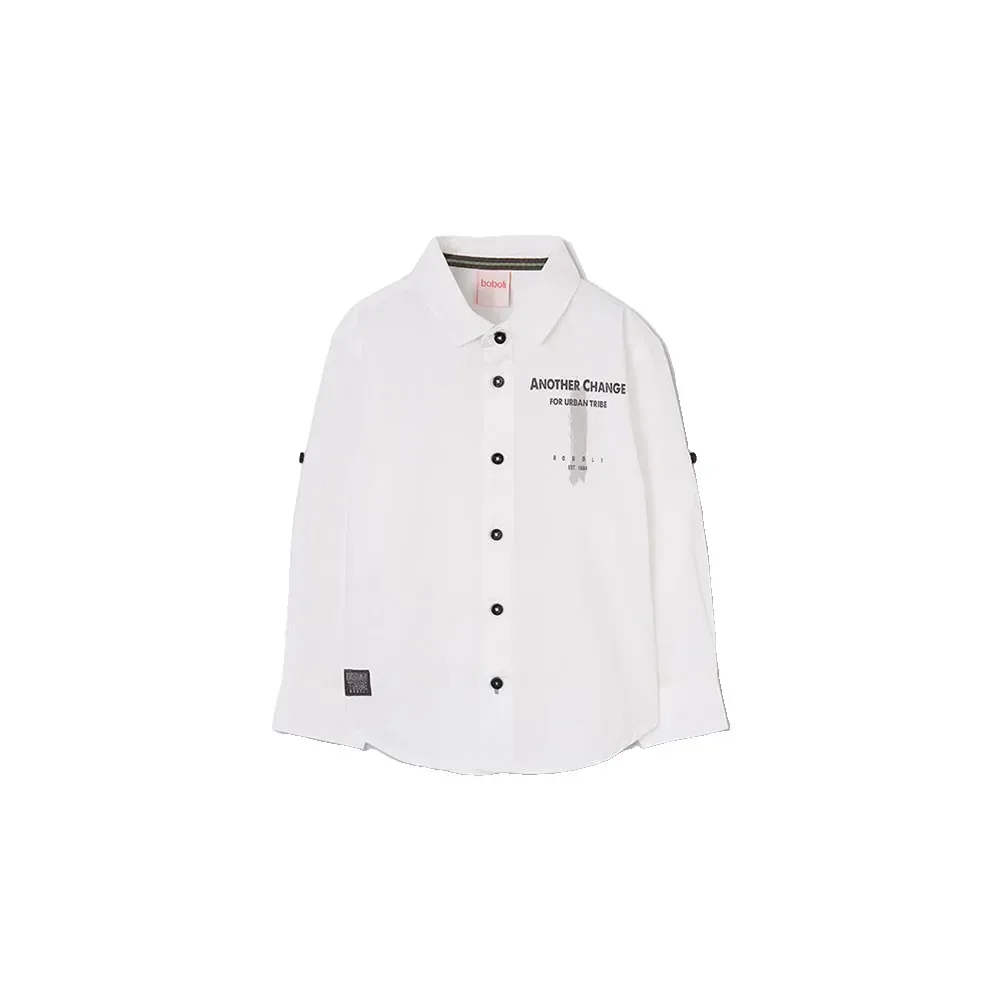 Boboli Camicia A Maniche Lunghe 853006 White 5 Anni - BÒBOLI - FashionsVida