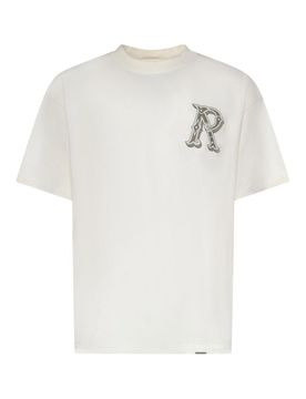 T-shirt in cotone con iniziale occidentale