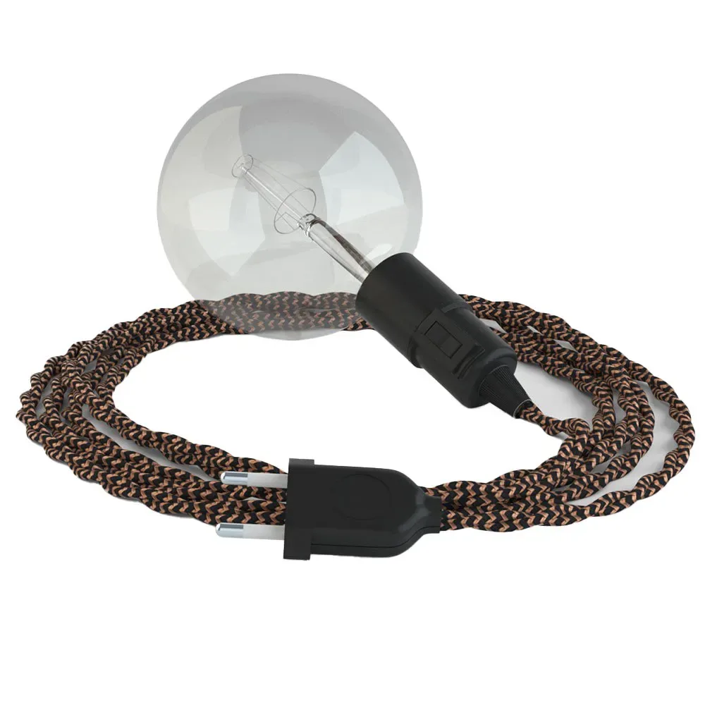 Cables Suspension Luminaire Tz22 3 M Black / Brown One Size - Creative - FashionsVida
