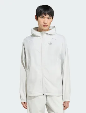 TRACK TOP TECH TREFOIL ESSENTIALS HOODED FULL ZIP L Orbit Grey - Adidas - FashionsVida