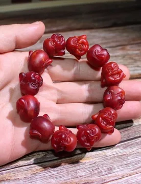 Ambergris pure raw material carved cherry red Buddha head bracelet, string, hand piece, ornament, exudes a calming fragranc - Aliexpress - FashionsVida