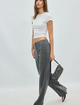 Gerade geschnittene Slim-Fit Anzughose Graumeliert 40 - Stradivarius - FashionsVida