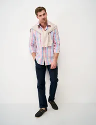 Regular Fit Pure Cotton Check Shirt Pink Mix male