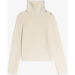 Zadig & Voltaire - Jersey de mujer 100% cachemira de cuello alto con botón joya