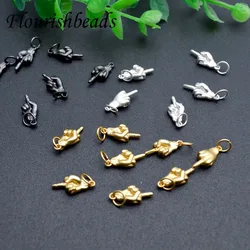 Pc/lot High Quality Nickel Free Brass Hand Middle Finger Up for Keyrings Pendant Trinket Creative DIY Keychains Charms