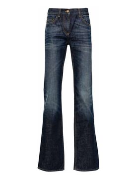 Jeans a gamba dritta con logo ricamato