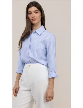 Camisa de rayas butcher de mujer maggie - El Ganso - FashionsVida