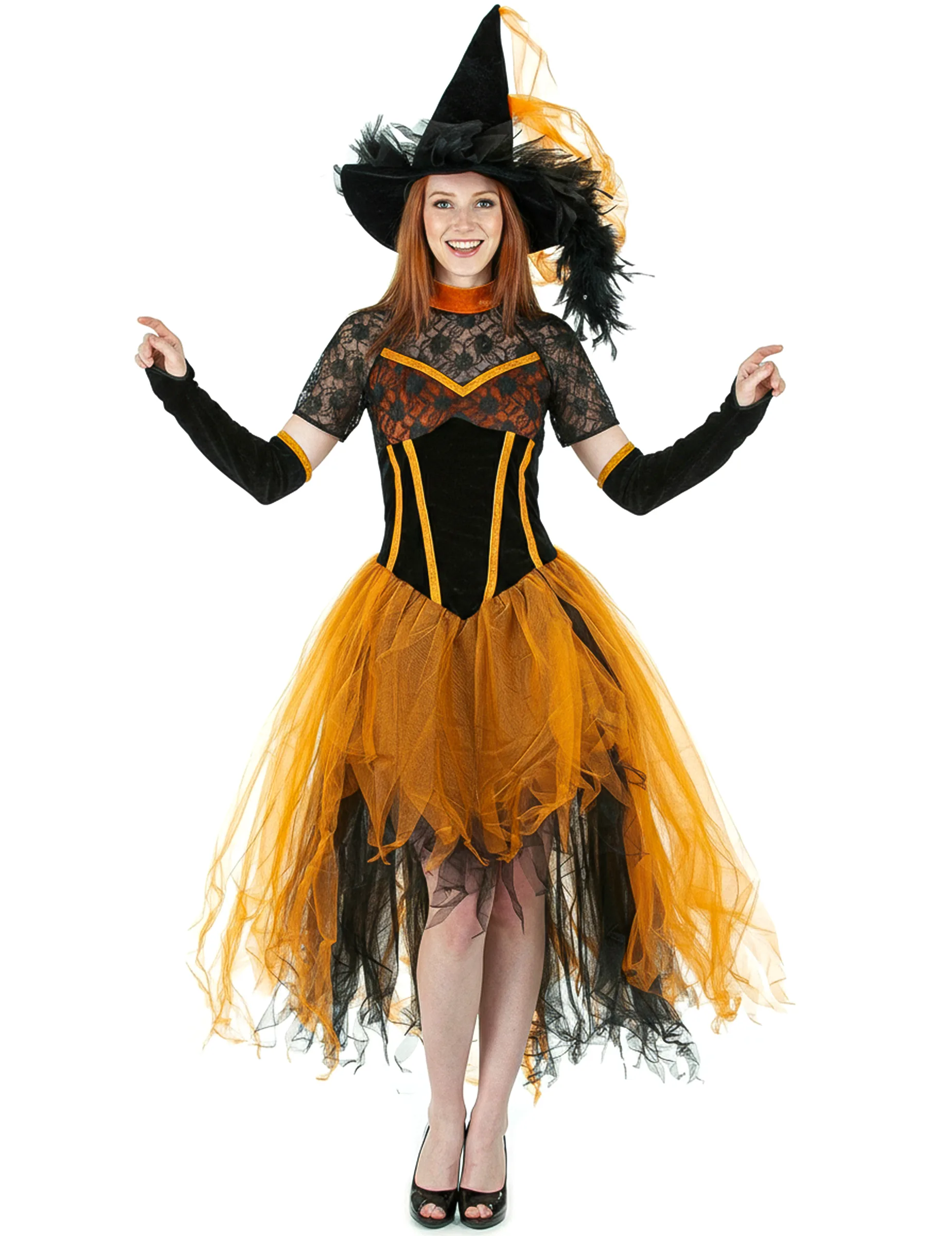 Kürbis Hexe Damenkostüm orange-schwarz - ESPA - FashionsVida