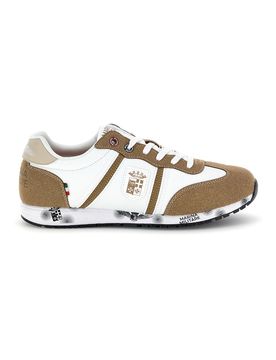 Sneakers bianco e beige con suoletta estraibile MM255 41