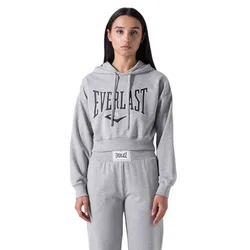 Sweat à Capuche Cropped Logo Grey Melange XS