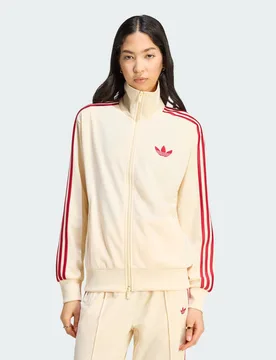 Felpa sportiva Firebird larga XL Warm Vanilla / Team Victory Red - Adidas - FashionsVida