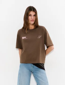 Camiseta de mujer de manga corta con logo - Brownie - FashionsVida