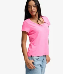 Superdry Damen Studios T-shirt mit Schmaler Passform Pink - Größe: 36
