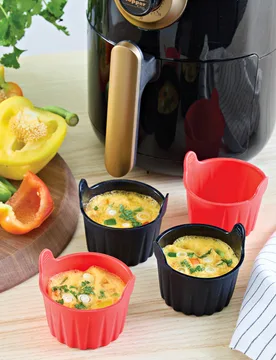 Heißluftfritteusen-Körbe Auflaufförmchen / Eierform Ø 8 cm 4er-Set - Basilico - FashionsVida