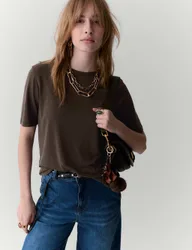 Modal Rich Oversized T-Shirt Dark Mole female