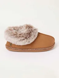 Faux Fur Lined Mule Slipper Boots Brown Mix female
