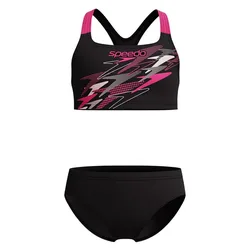 Medley Logo Racerback Bikini Anthracite / Margarita Pink 13-14 Years Girls