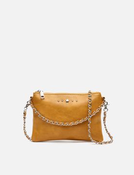 Nescofi-1 small party shoulder bag with removable double chain and metallic detailing