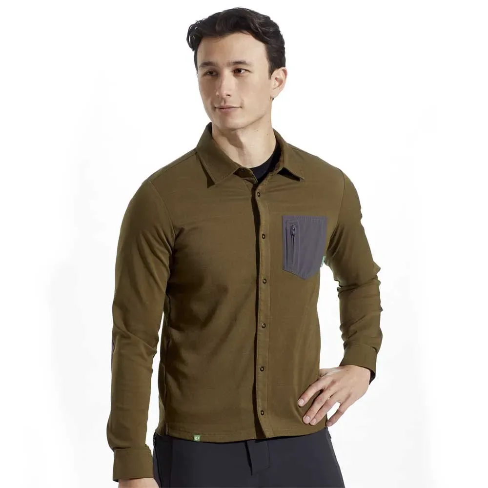 Izumi Camicia A Maniche Lunghe Canyon Alpha Dark Olive / Phantom - Pearl - FashionsVida